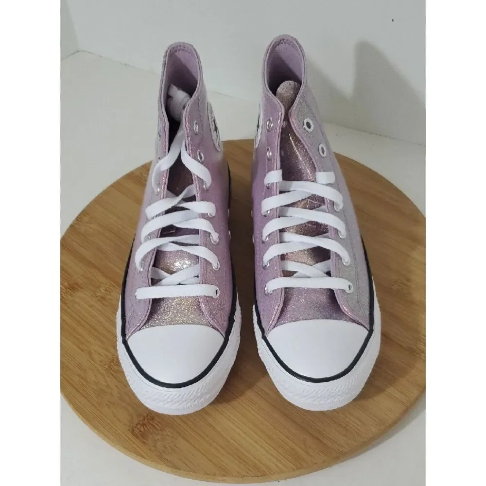 Converse CTAS Hi Tops Altitude Lilac Sparkly Size 7 Big Kid NIB